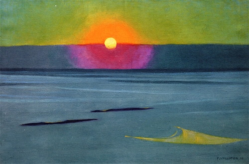 Félix Édouard Vallotton aka Félix Vallotton (Swiss, 1865-1925, b. Lausanne, Switzerland) - Sunset in