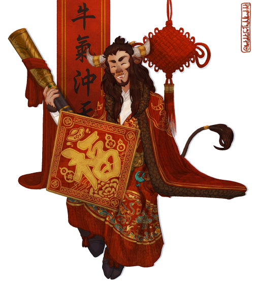 antidotefortheawkward-art:牛魔王祝大家新年快乐