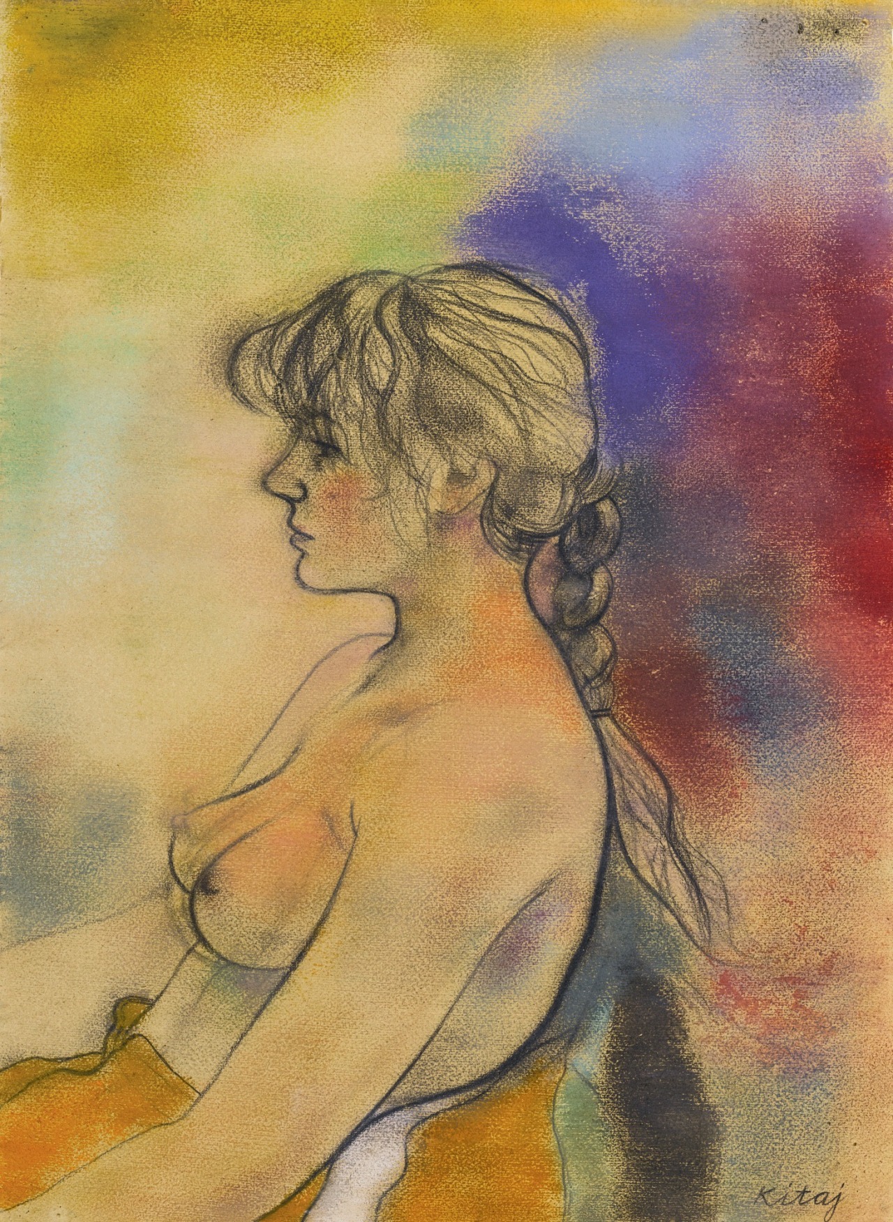 transistoradio:  R. B. Kitaj (1932-2007), Miranda (Face Left) (1980), pastel and