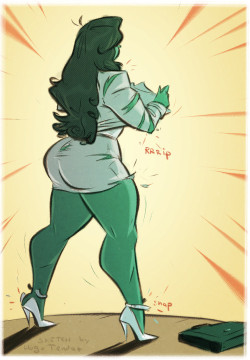   She-Hulk - Legally Green - Cartoon PinUp Sketch…And