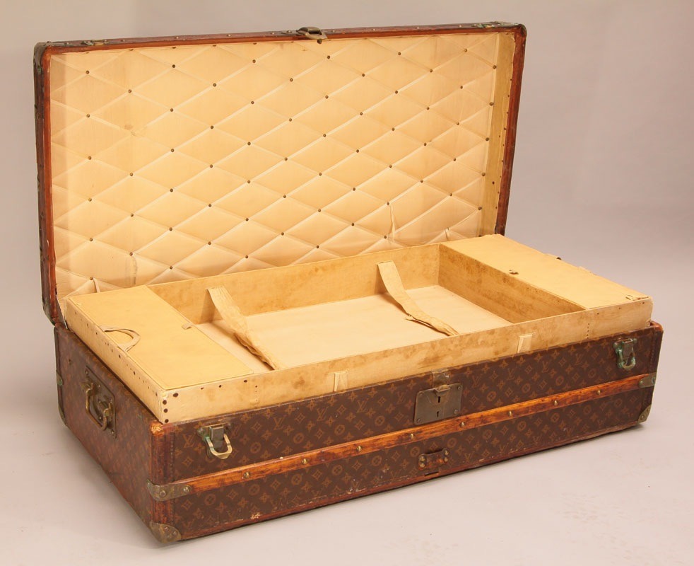 Mid century Louis Vuitton suitcase in monogram canvas, Paris