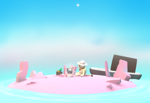 little island scene i made in paint 3D for fun