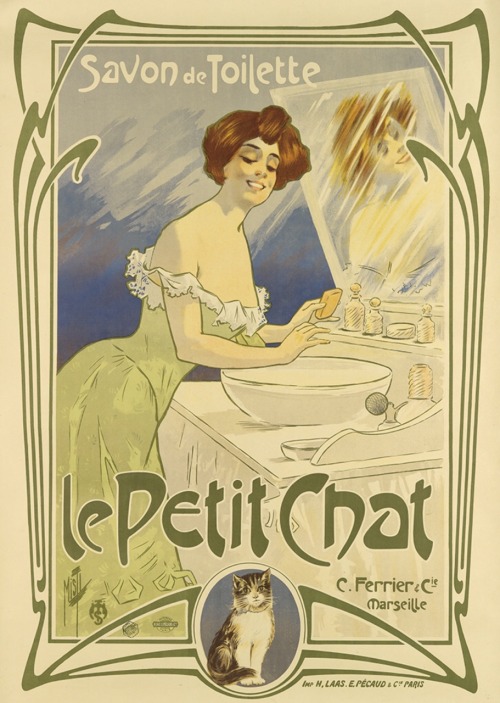 Le Petit Chat.1899.C. Ferrier &amp; Cie, Marseille.Lithograph.137 x 99 cm.Art by Misti.(1865-1923).