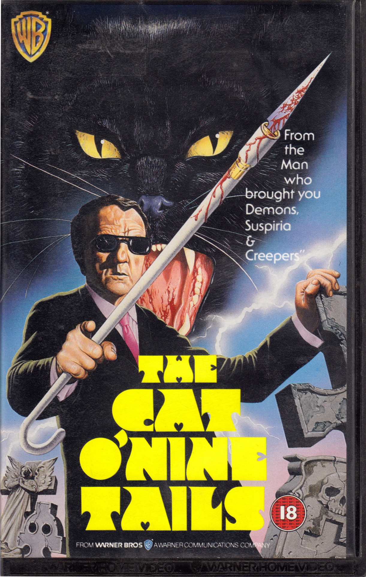 Cat O’Nine Tails, Directed by Dario Argento, VHS tape.(Warner Home Video, 1987)