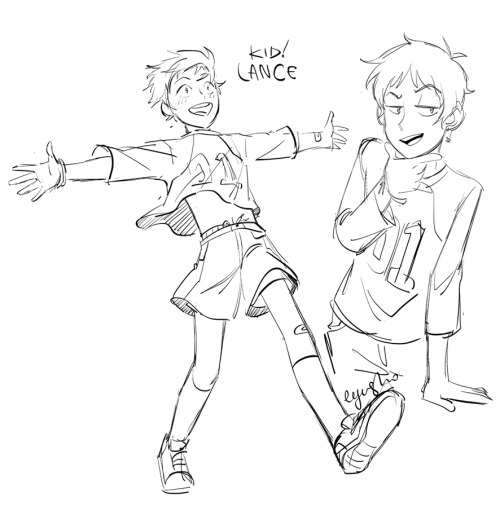 eyugho: Art from my stream. Kid Lance and Kid Keith, with some other sketches of regular Lance and K