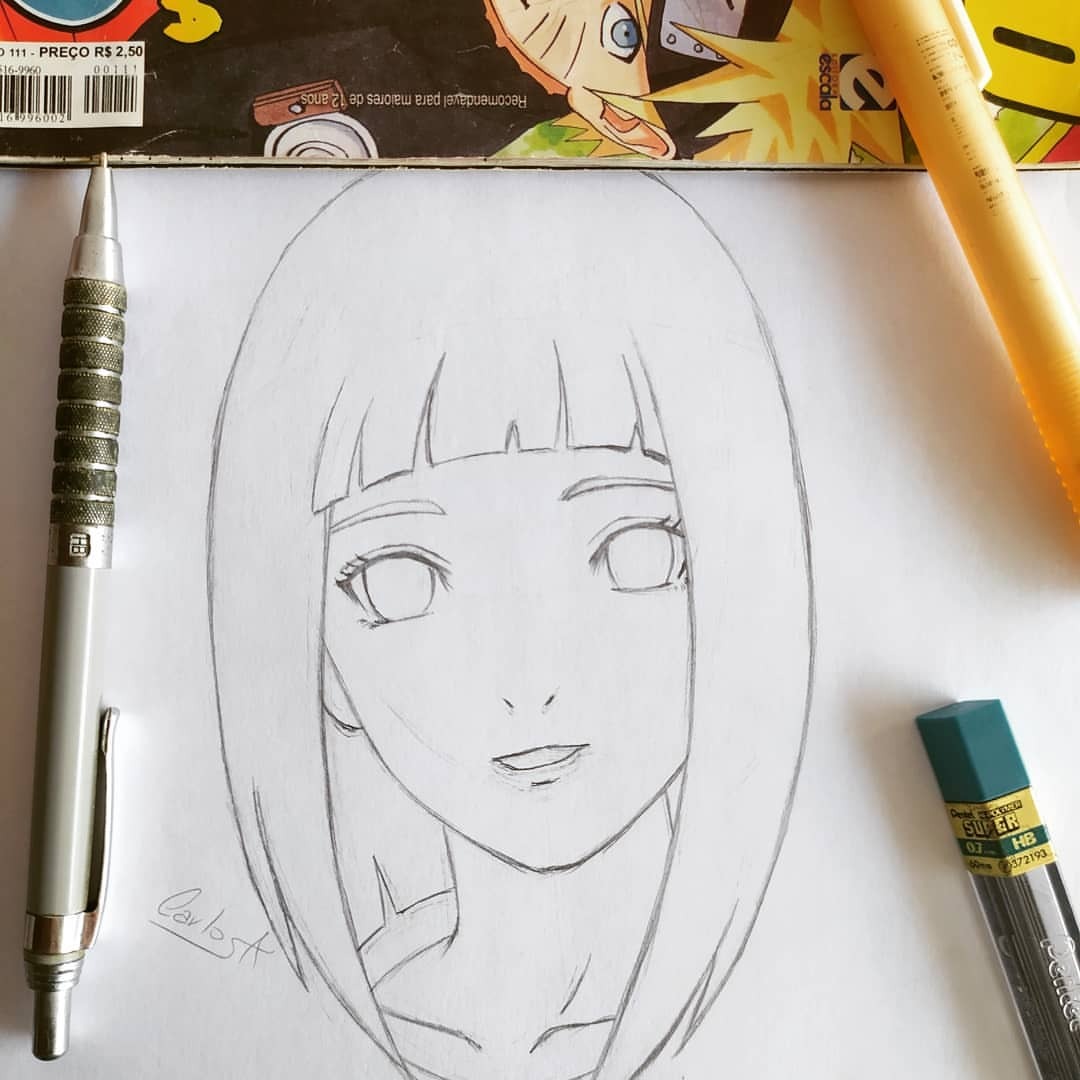 COMO DESENHAR A HINATA HYUGA 