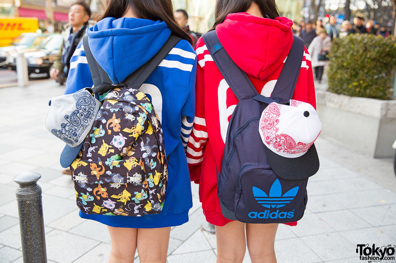 tokyo-fashion:  Harajuku high school girls Misaki and Serika in matching Hood By