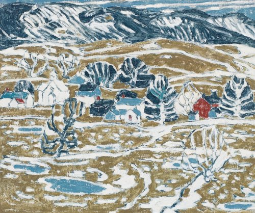 Snow Patches, Boston Corners   -   David Milne, n/d.Canadian, 1882-1953  OIl on canvas, 50.8 x 61.28