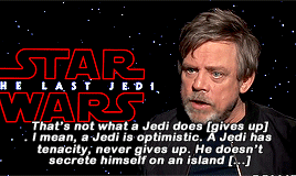 chrsevans:  I said to Rian: Jedis don’t give up. But, if he [Luke] made a mistake,