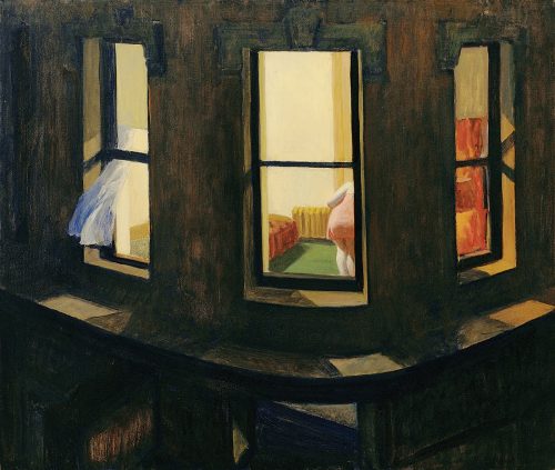 dappledwithshadow:Edward HopperNight Windows1928
