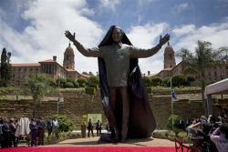 nbcnews:  30-foot statue of Nelson Mandela unveiled in Pretoria, South Africa (Photo: Matt Dunham / AP) A 30-foot bronze statue of Nelson Mandela is unveiled by South African President Jacob Zuma, second left, watched by Mandela’s oldest grandson Mandla
