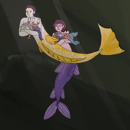 Mermaids Cause Its MerMay. Theyre Stealing Human Stuff From A Ship Wreck In The 3rd One