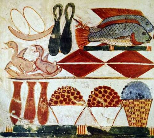Various foods depicted in a burial chamber, Tomb of Menna (TT69).New Kingdom, 18th Dynasty, ca. 1400