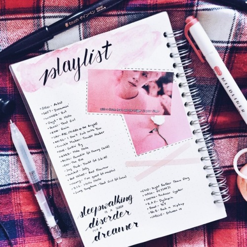 mart-studies:-thursday 3 august here’s my playlist for july as well as a little monthly spread