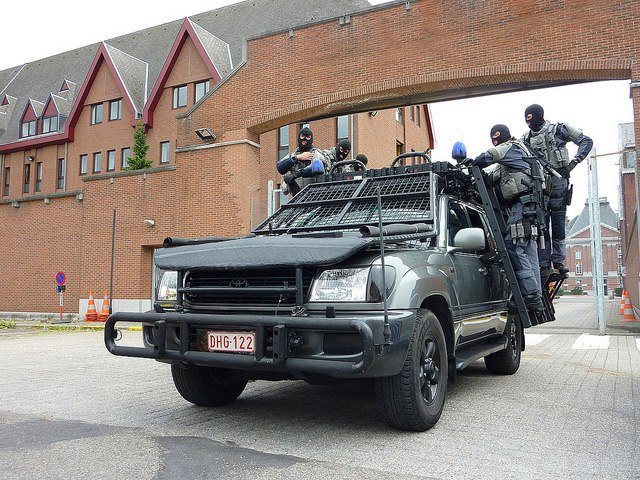 opdownrange:  French Federal Police in their raid SUVs.