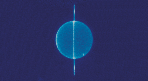 starswaterairdirt:Infrared image of the dark side of the rings of Uranus, take by the Keck Observato