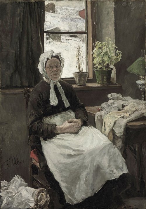 Fritz von Uhde - The old seamstress (1891)