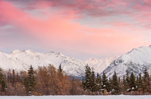 Cotton candy sunset on last nights evening walk down the runway. Today is day 4 here at the Alaska c