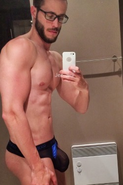 nicethongbro:  djnave:   pinkcreep1:  Send pics and/or submissions! Show me your underwear! Kik &amp; Snapchat: PINKCREEP1  I want to see this in a lockerroom   Who doesn’t?  Awesome looking bulge - my kind of man - WOOF