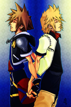 drianbgar:  Now we are complete by drianbgarThrowback Art!!2011 Illustration of Sora and Roxas from Kingdom Hearts II by mePlease don’t remove caption always give credit and SHARE &lt;3