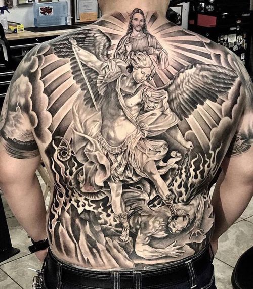 Art Amazing St Michael S Good Vs Evil Angel Back Art Amazing St Michael S Good Vs Evil Angel Back
