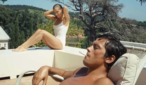 Alain Delon and Romy Schneider in La Piscine, 1969