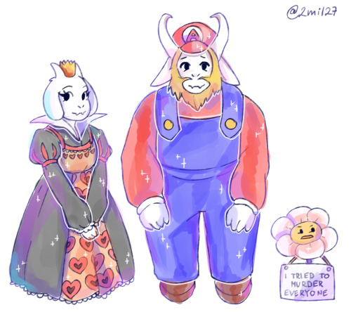 2mi127:Wahaha some halloween costume things I’ve been thinking about!Please don’t ask why Asgore is 