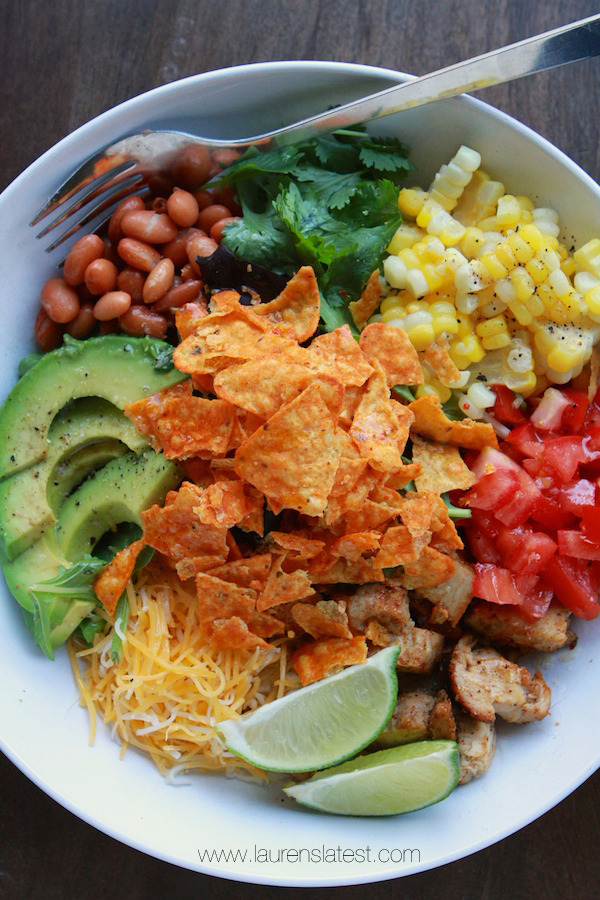 do-not-touch-my-food:  Southwest Salad with Garlic Lime Dressing