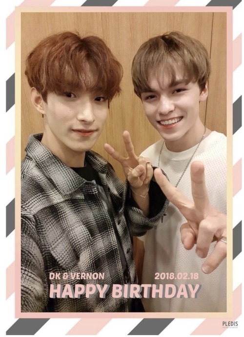 Happy bday to DK and Vernon~~❤️❤️ they’re growing up so fast. Honestly seventeen is so under a