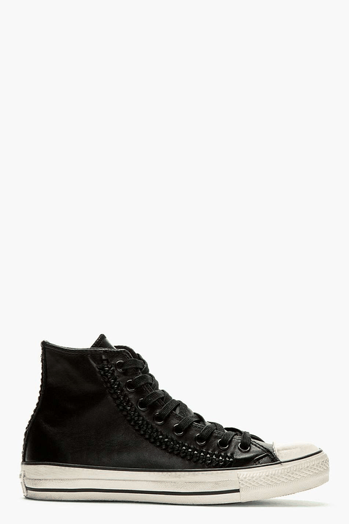 wantering-sneakers:
“ Black Leather JV Chuck Taylor High Top Sneakers
Shop for more Sneakers on Wantering.
”