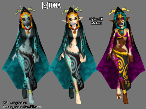 Midna~!Easily my favorite companion in a Zelda game xD For the elf versions, only the head geometry 