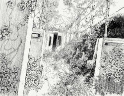 red-lipstick:  Jun Cen (Chinese) - Original artwork for the animated short film Mutual Tunnels, 2013      Drawings: Pencil on Paper 