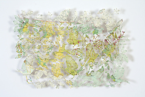 escapekit:Flocks of BirdsLondon-based artist Claire Brewster creates delicate montages of 