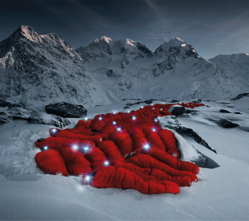 archiemcphee:  Swiss mountaineering photographer Robert Bösch (previously featured here) and Swiss mountaineering outfitter Mammut (previously featured here) make an awesome creative team. In collaboration with groups of impressively skilled and daring