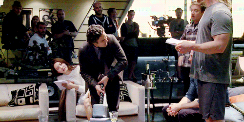 dehaanradcliffe:AoU rehearsal