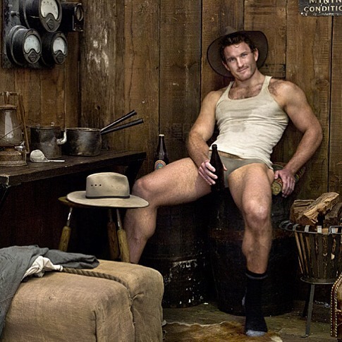 beardburnme:  “After work beer. A portrait of Bren from my book OUTBACK DUSK ( cropped and fake underpants added here) The book is the best Christmas present to yourself! ☺️Available at my website ( link in bio) and on Amazon #supportartists #portraiture