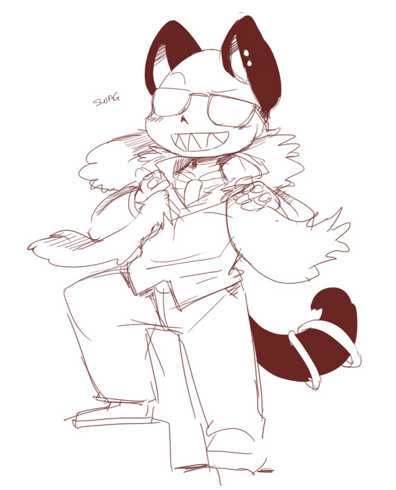 sanspar:  dinner party in a bit…thought i doodle my sona in nice clothes. lol