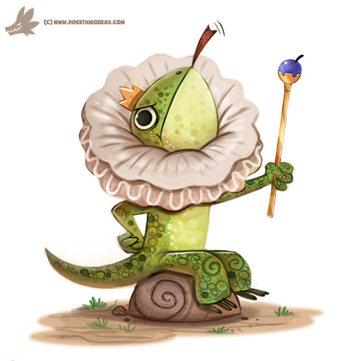 cryptid-creations: Daily Paint #1177. Frilled Lizard by Cryptid-Creations Time-lapse, high-res and W