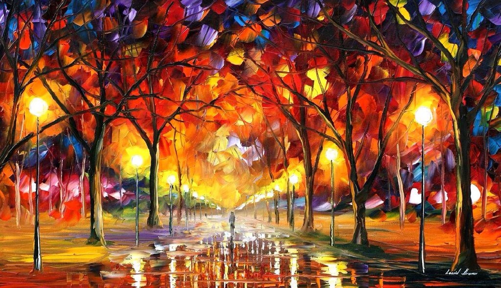 paintvrlife:  Leonid Afremov is a passionate painter from Mexico who paints with