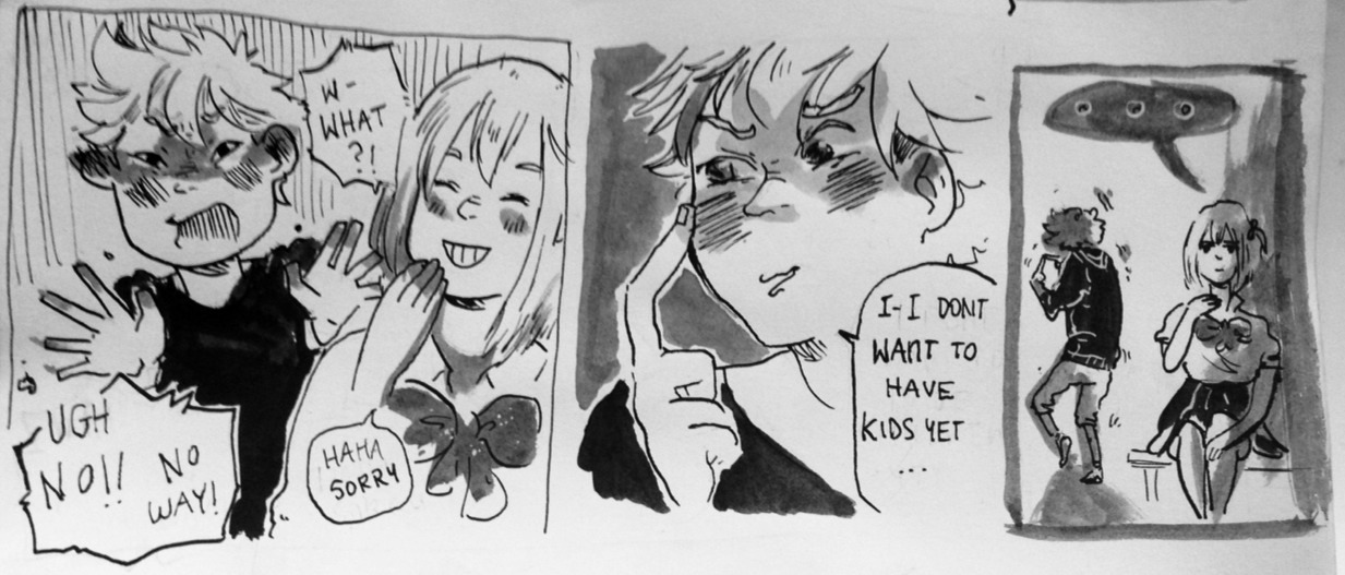 jensuisdraws:  S a v e h e r Loosely based on  mery’a drabble I requested |D  Ink+white