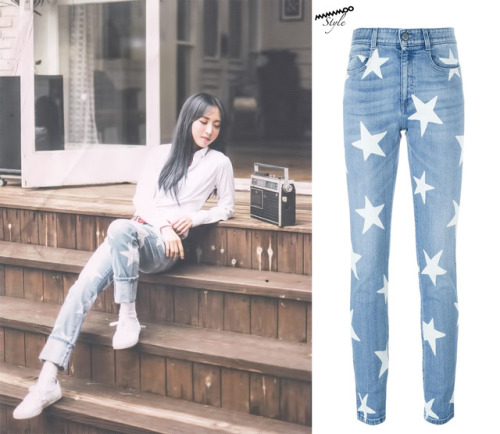 Moonbyul | Moosical ‘Curtain Call’ in BusanStella McCartney: ankle glazer star jeans- $495 © MBrilli