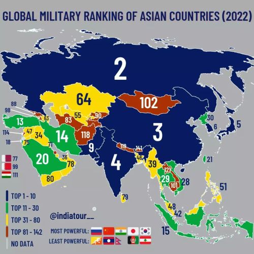 mapsontheweb:  Military ranking of Asian