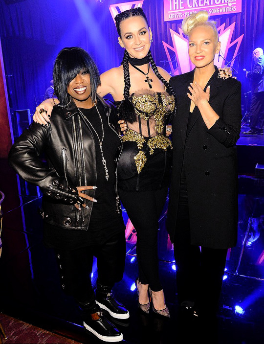 siafurlersource:  Missy Elliott, Katy Perry and Sia at The Creators Party in LA (Feb