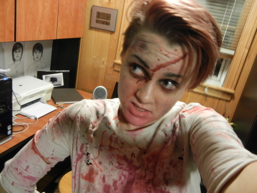 Last night was my first night working at a haunted trail and it was so much fun! Here is me halfway 