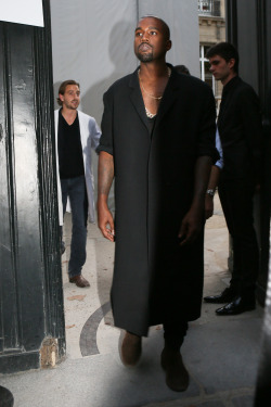 kimkanyekimye:  Kanye West leaving the Maison Martin Margiela Show in Paris 9/26/14 