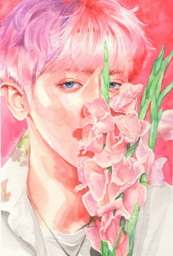 Danidannoodle:🌹 Lovely | Chanyeol 🌹 Made With Windsor &Amp;Amp; Newton Cotman