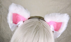 Kitten-Sightings:  White And Pink New Style Cat Ears $25.00Available For Vip Pre-Release