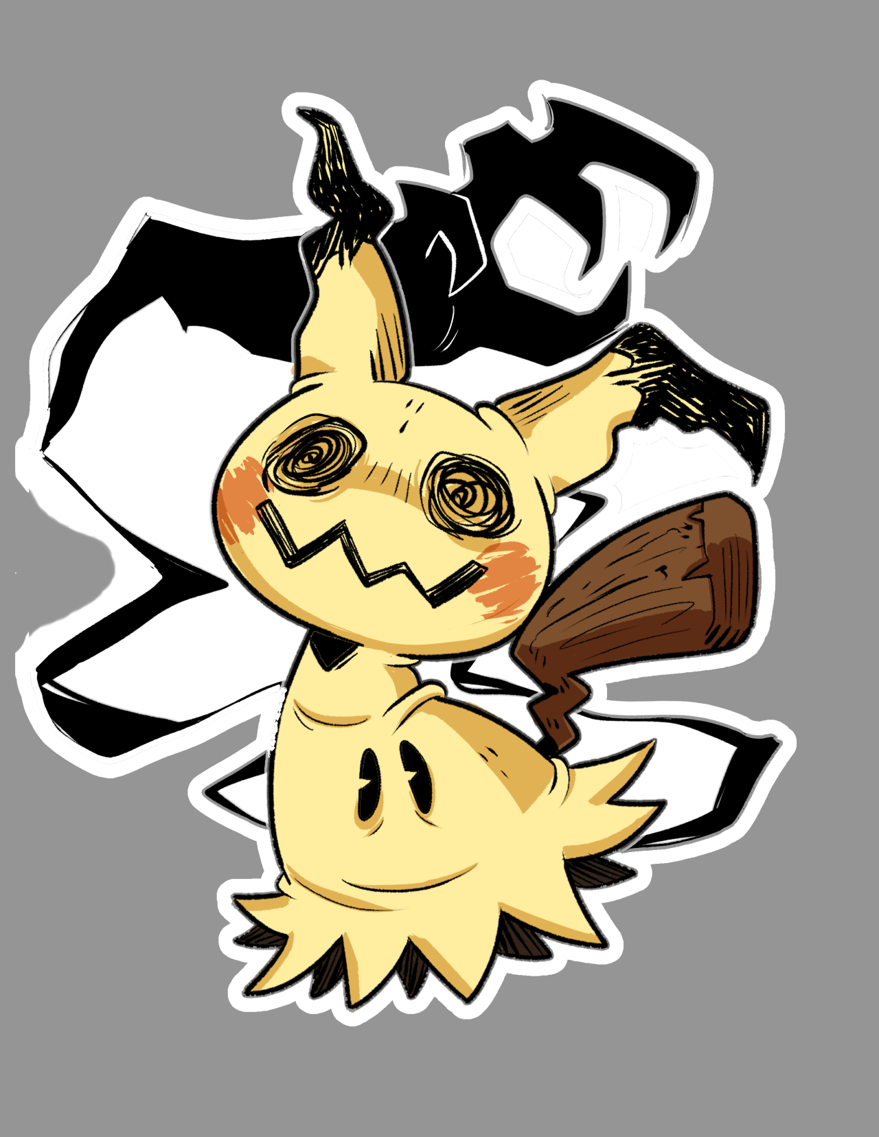 Mimikyu and Gengar!  They also available on my shop as a 5x7 print and sticker!!  link is in here