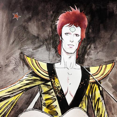 David Bowie the star man painted at #dallasfanexpo in AA. #andrewrobinson #davidbowie #ziggystardust
