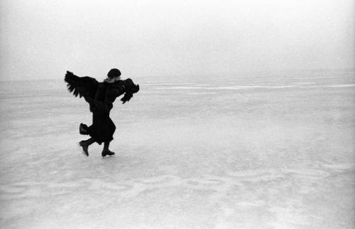 prominentmen:   “This photograph of Joni Mitchell skating across Lake Mendota in Wisconsin is 